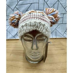 Matilda Jane Adele Knit Stocking Hat Pompoms Multi-color‎ Girls Size Small